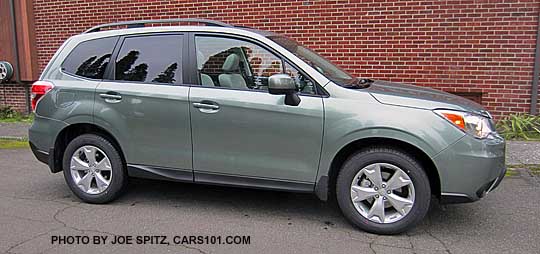 redesigned all new 2014 forester, jasmine green premium model