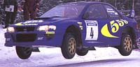 Subaru 1998 WRC car, rally blue
