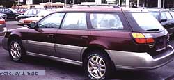 2000 subaru outback, winestone, side view