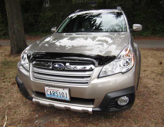 2014 Outback Limited, Tungsten, side moldings, wheel arch moldings, front hood protector