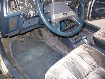 the interior of the 1983 Subaru GL is blue