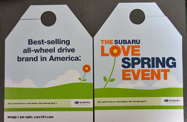 2013 subaru spring love event mirror hang-tags