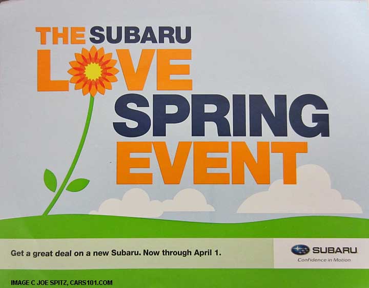 subaru advertising window clings for the 2013 subaru spring love event, march 2013