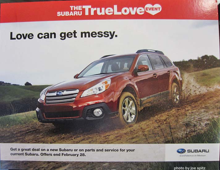 2014 window sticker Subaru True Love Event, February 2014
