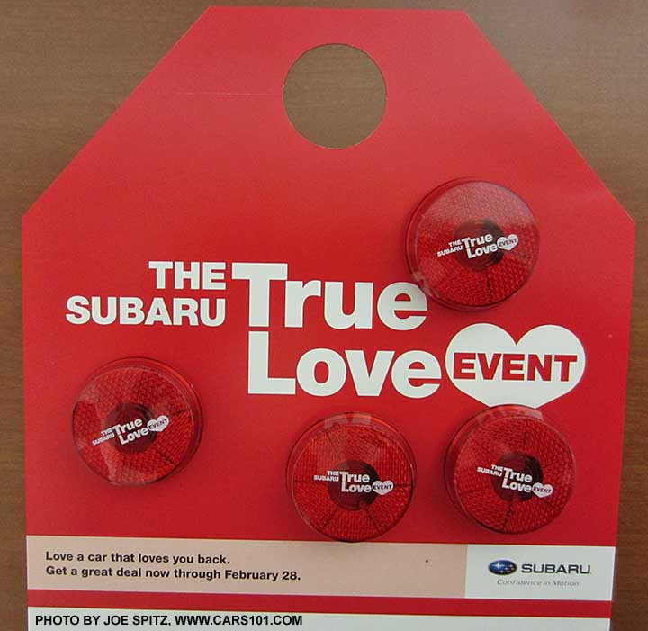 2015 Valentine's Day Subaru True Love Event little round flashing light give-away