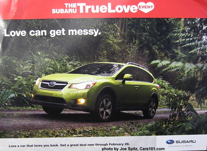 2015 Subaru True Love Event window cling advertisement