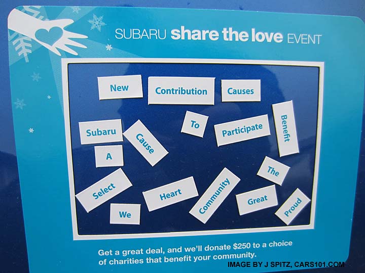 2013 subaru share the love words in the blue frame