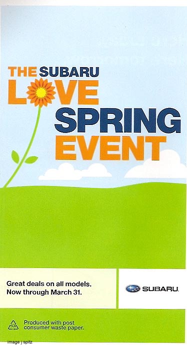 2011 Subaru Love Spring Event, March 1-31 2011