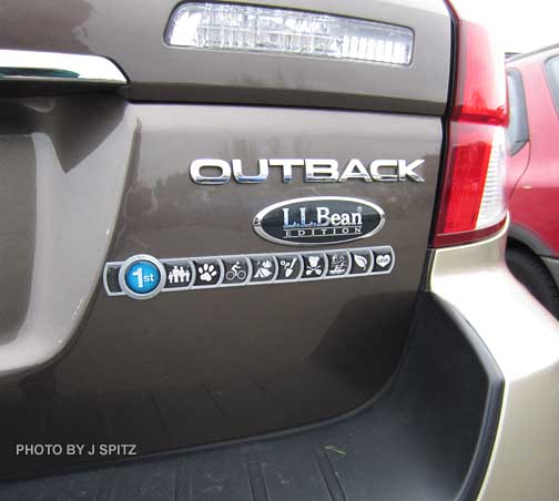 subaru ll bean outback limited with badge of ownership icons