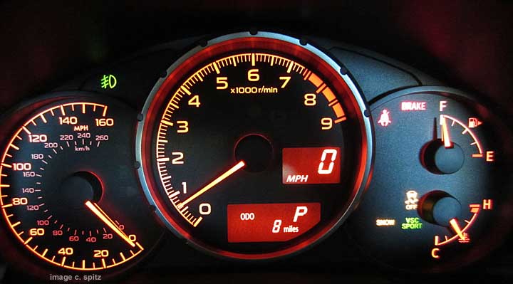 instrument panel- tachometer, fuel, tempearture gauges