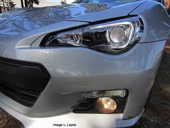 brz front headlight, fog light, parking light, drl