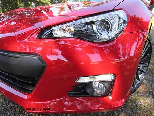 close-up of front headlights