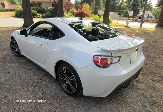 subaru BRZ Limited rear wirth spoiler. satine white shown