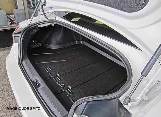 subaru brz with optional rear trunk cargo tray