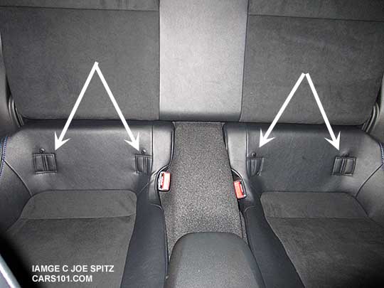 Subaru BRZ has 2 sets (4) child seat LATCH lower anchors ...