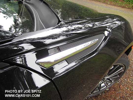 black 2015 Subaru BRZ with optional chrome fender trim