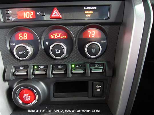 2015 BRZ Limited console- climate control, start button, storage, USB/aux jack