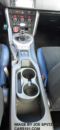 2015 BRZ center console with adjustable/removeable cupholder. Manual series.blue shown
