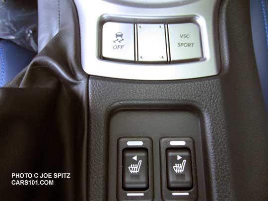 BRZ center console with with heated seat buttons and VSC (veh stability control) on/off buttons