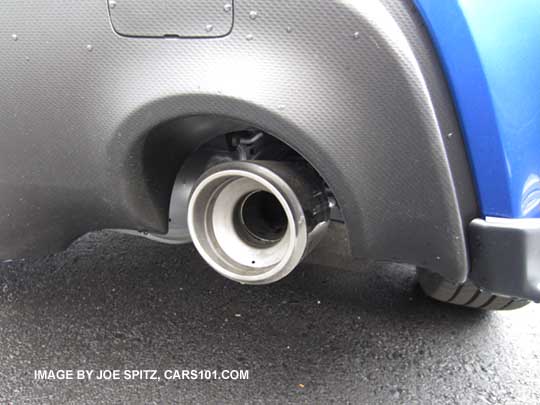 2015 Subaru BRZ exhaust tip, right side shown