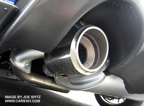 2015 Subaru BRZ has dual exhaust tips, left side shown