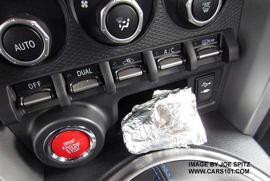 BRZ- pushbutton start- disabled keyless access key wrapped in foil
