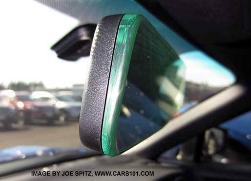 close-up of the BRZ series.blue frameless rear view mirror