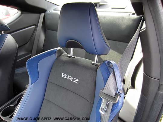 Subaru BRZ front seats have shoulder seat belt holders so its easy to reach