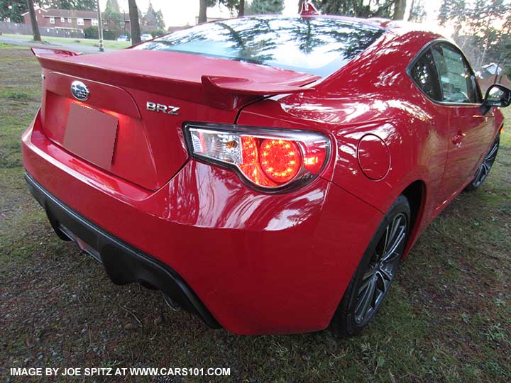 2015 Lightning Red BRZ spoiler, standard on Limiteds