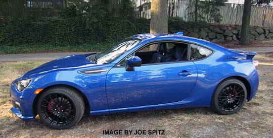 left side view wr blue BRZ series.blue before underspoilers installed