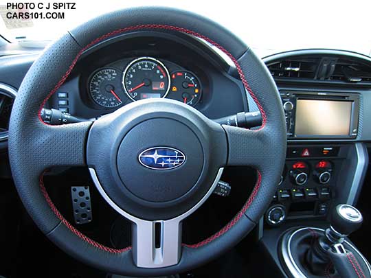 2015 BRZ Limited steering wheel with red stitching