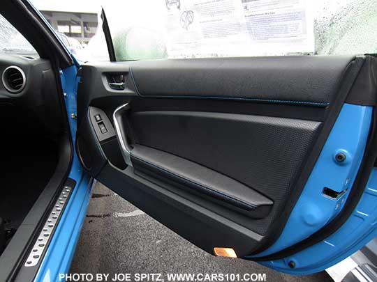 2016 Subaru BRZ Passenger door panel. Series.HyperBlue shown with blue stitching