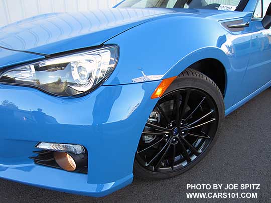 2016 Subaru BRZ Series.HyperBlue front headlight and black alloy wheel