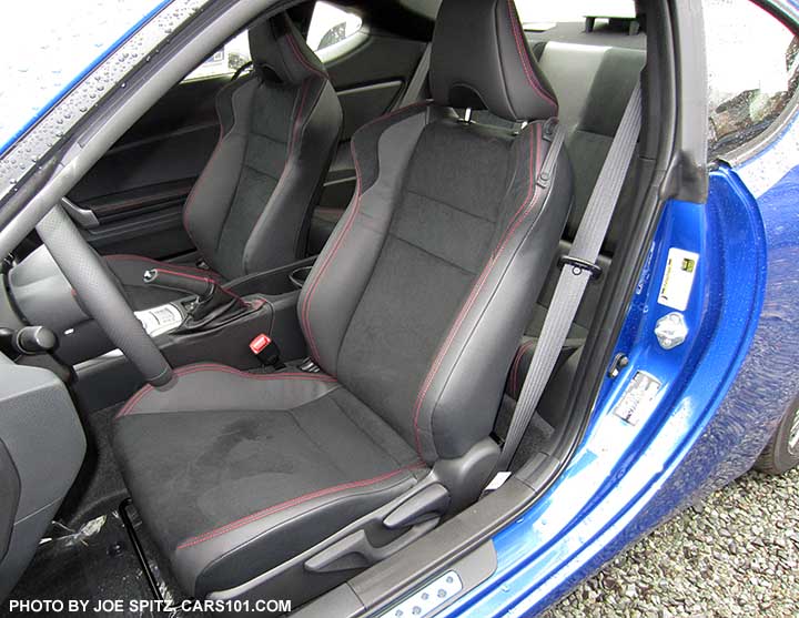 2016 BRZ Limited front seats, black alcantara, with red stitching. WR Blue car.
