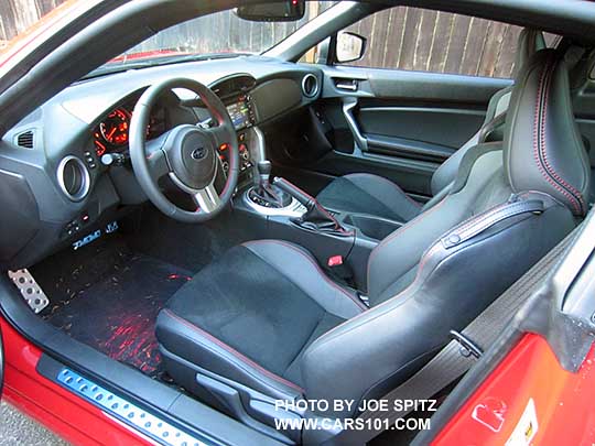 pure red 2016 Subaru BRZ Limited interior with an automatic transmission