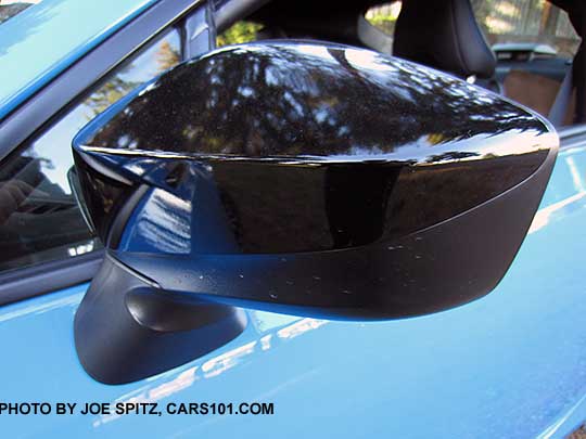 closeup of the 2016 Subaru BRZ Series.HyperBlue gloss black outside mirrors