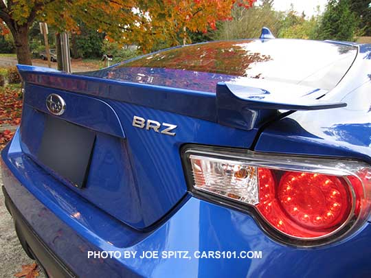 rear spoiler, 2016 Subaru BRZ Limited, WR Blue color