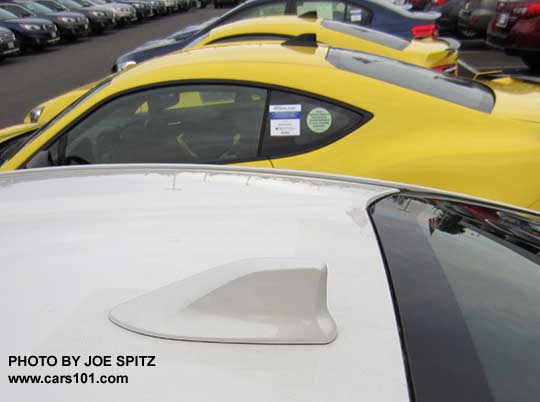 2017 Subaru BRZs.- all have a body colored roof mounted antenna except the Series.Yellow with black antenna