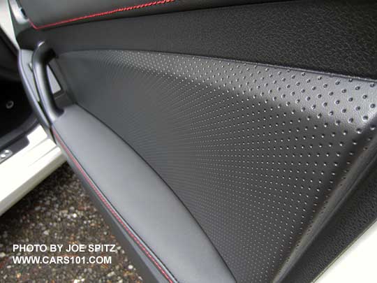 2017 Subaru BRZ Premium passenger door armrest, pebbled plastic door insert trim, black door grip
