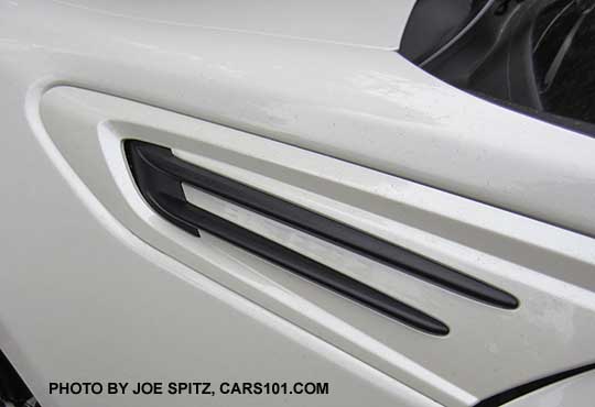 2017 Subaru BRZ black front fender black trim, crystal white car shown