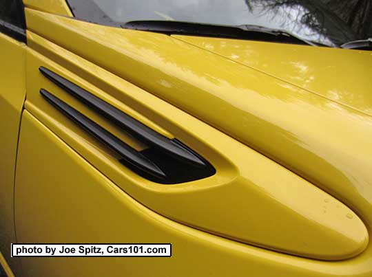 black fender trim shown on a 2017 Subaru BRZ Limited Series.Yellow. All are Charlesite Yellow