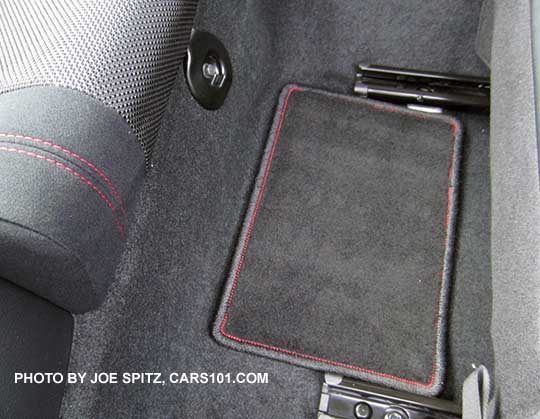 2017 Subaru BRZ rear seat carpeted floor mat, red stitching