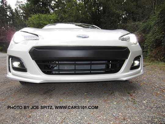 front view 2017 Subaru BRZ Limited,  LED fog lights, white pearl color