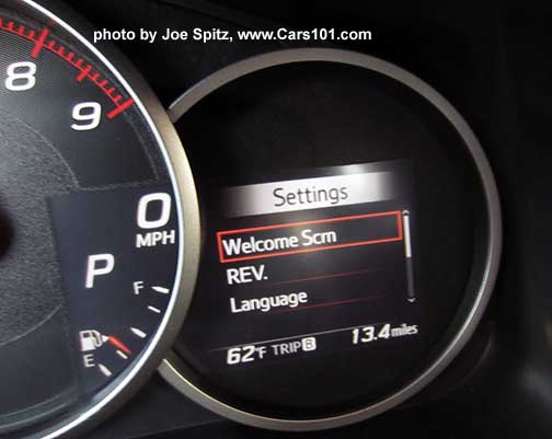 2017 Subaru BRZ Limited dashboard digital performance gauge settings screen