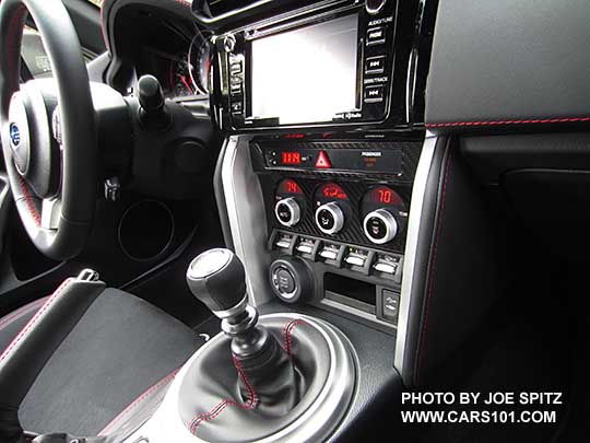 center console, 2017 Subaru BRZ Limited, manual transmission