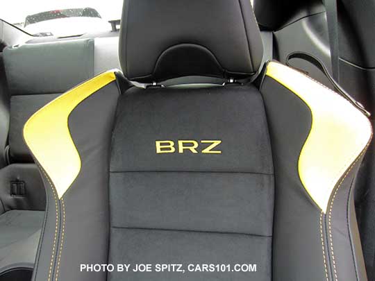 2017 BRZ Limited Series.Yellow black alcantara front seat with charlesite yellow logo and upper bolsters