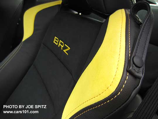 2017 BRZ Limited Series.Yellow black alcantara front seat with charlesite yellow logo and upper bolsters