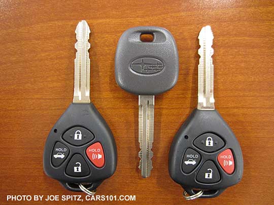 2017 Subaru BRZ Premium 3 door and ignition keys. 2 keys with integrated lock/unlock/trunk/panic buttons