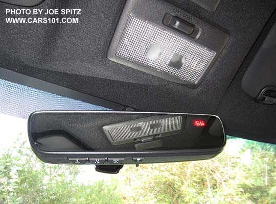 2017 Subaru BRZ optional auto dimming rear view mirror with compass and 3 underside Homelink garage door opener