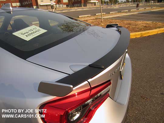 2017 Subaru BRZ Limited rear spoiler, ice silver with black spoiler